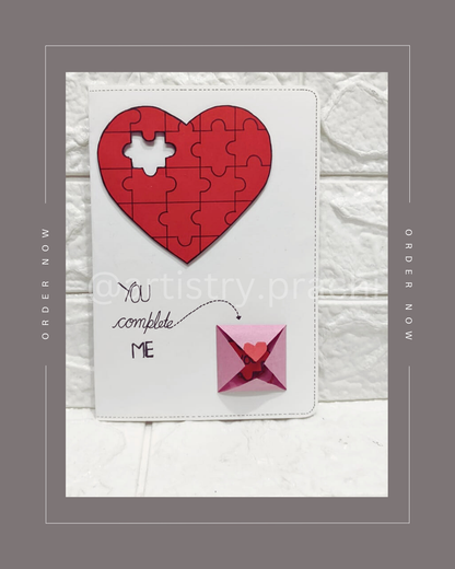 Puzzle heart card