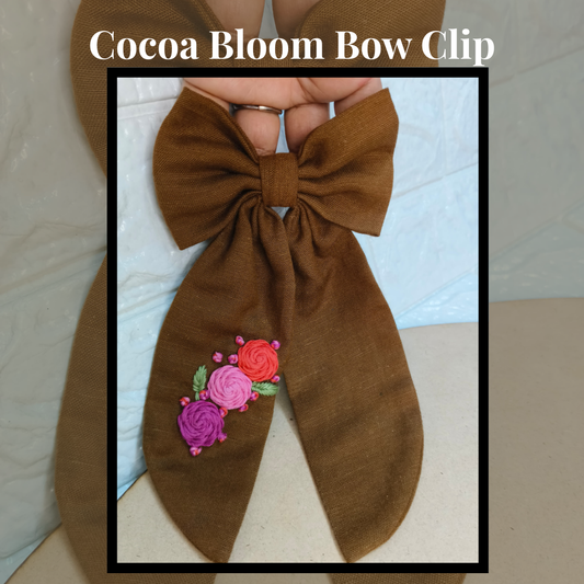 Cocoa Bloom Bow Clip