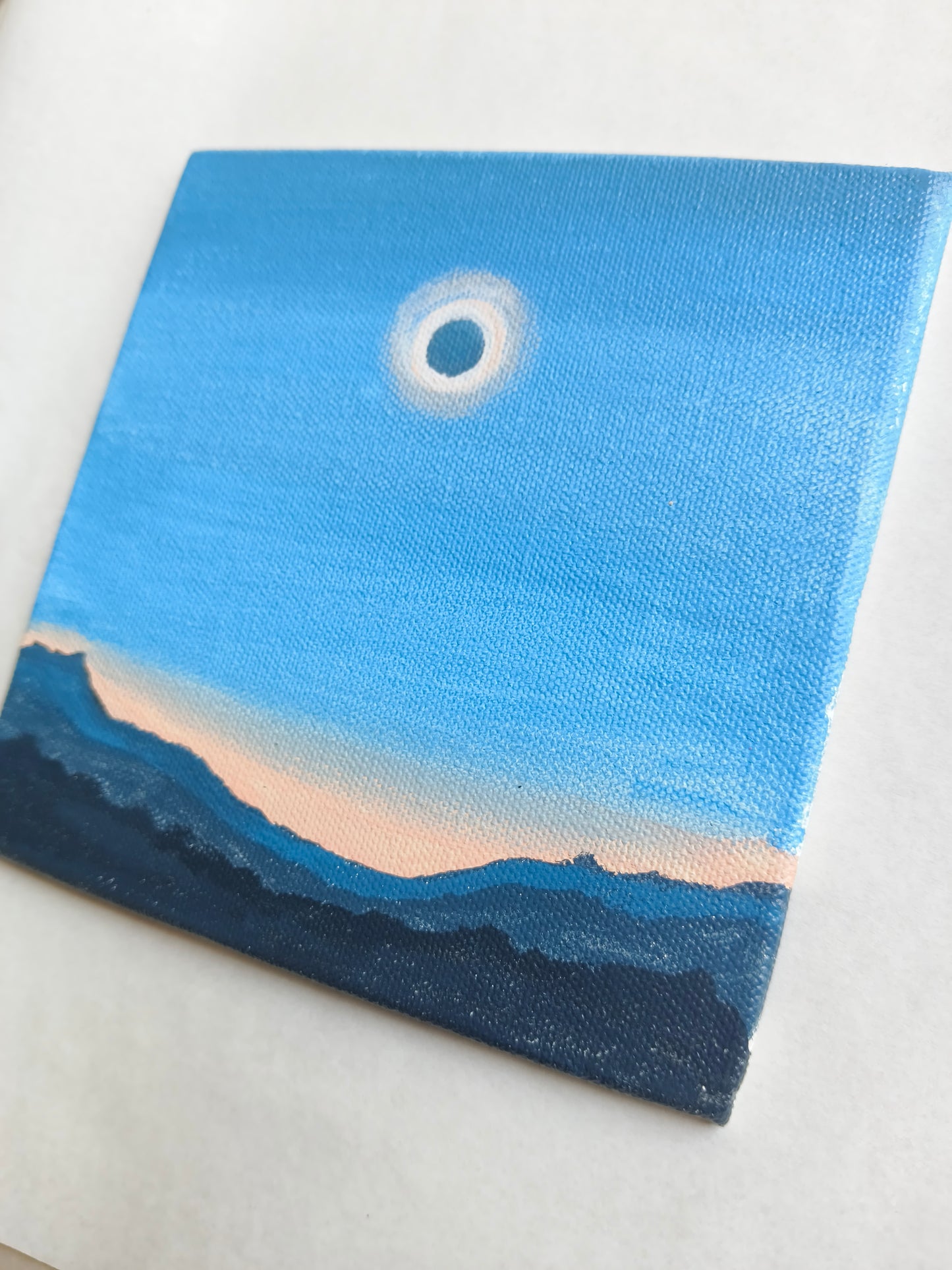 Handmade Eclipse Landscape Painting