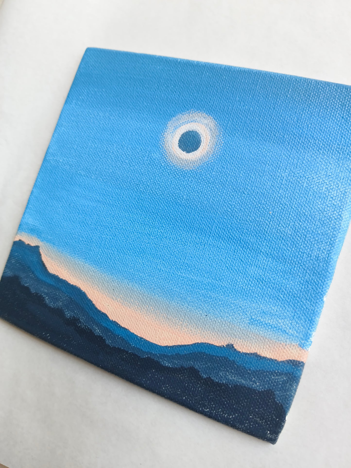 Handmade Eclipse Landscape Painting