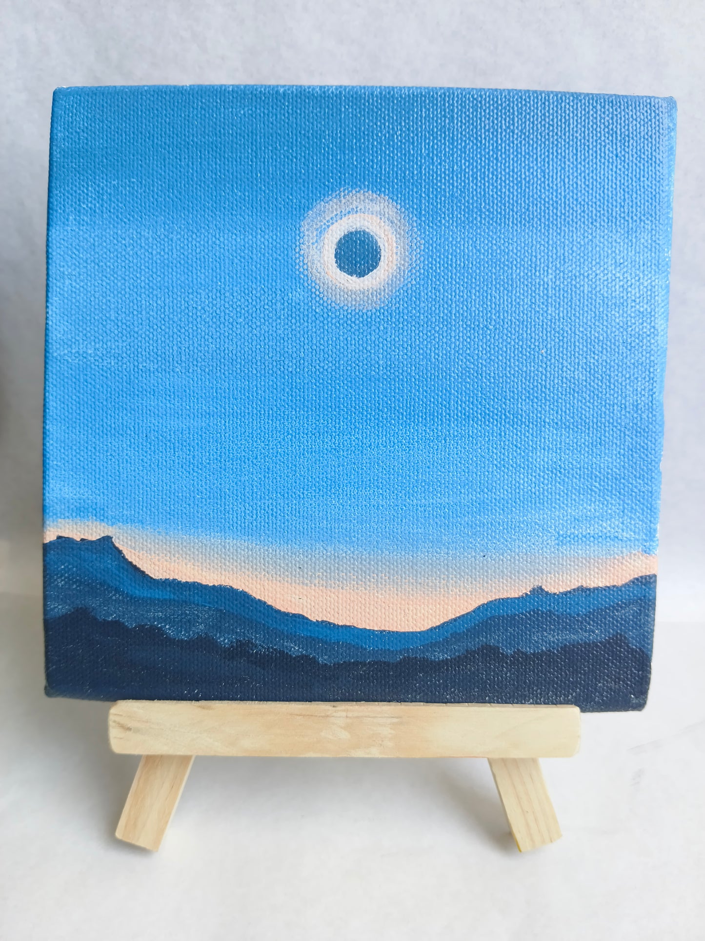 Handmade Eclipse Landscape Painting