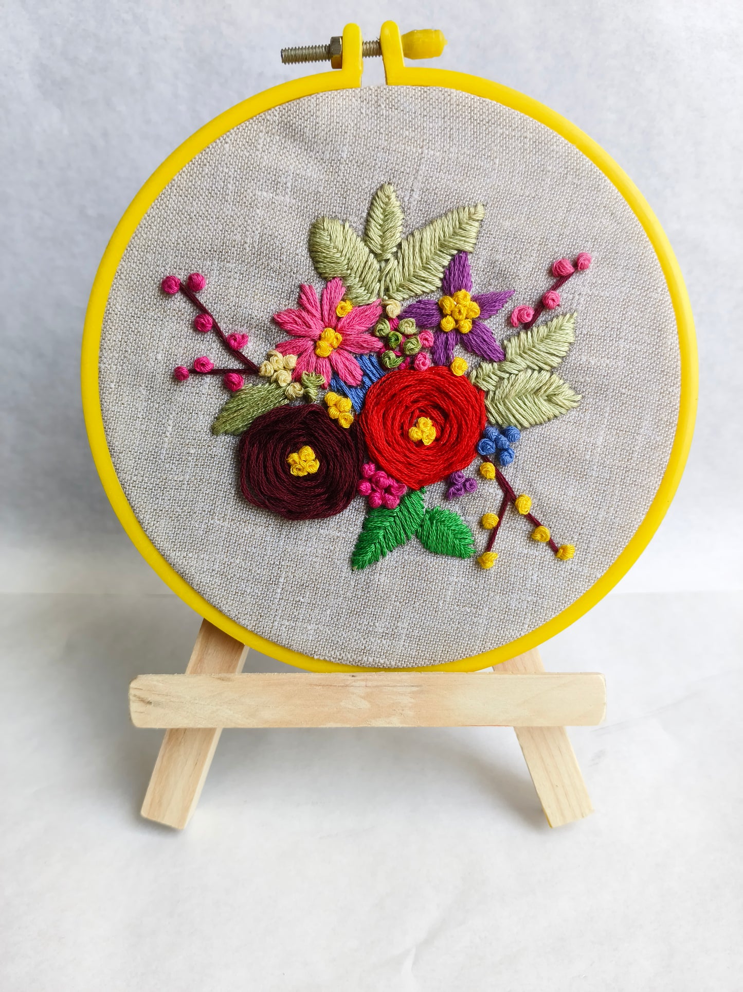 Custom Hand Embroidery Flower Hoop