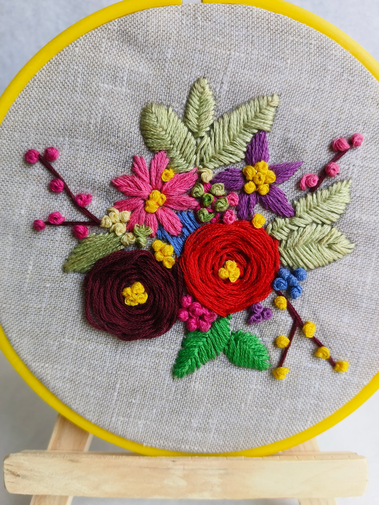Custom Hand Embroidery Flower Hoop