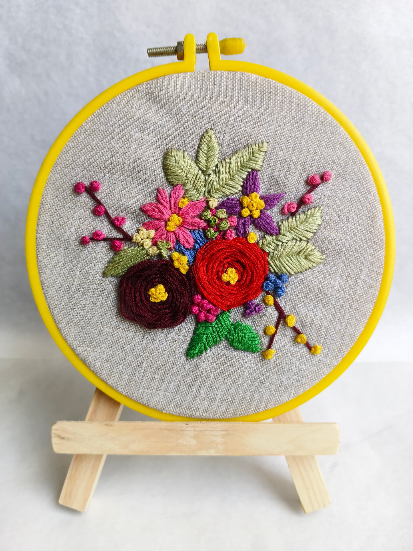 Custom Hand Embroidery Flower Hoop