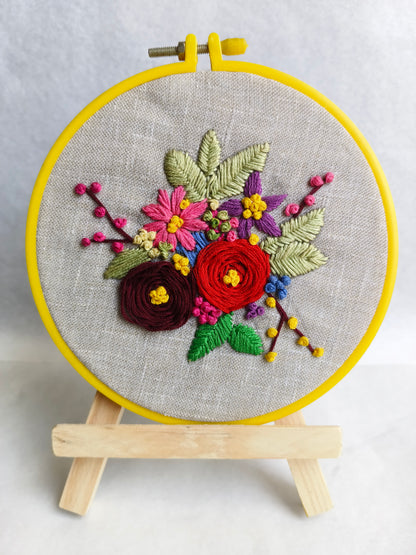 Custom Hand Embroidery Flower Hoop