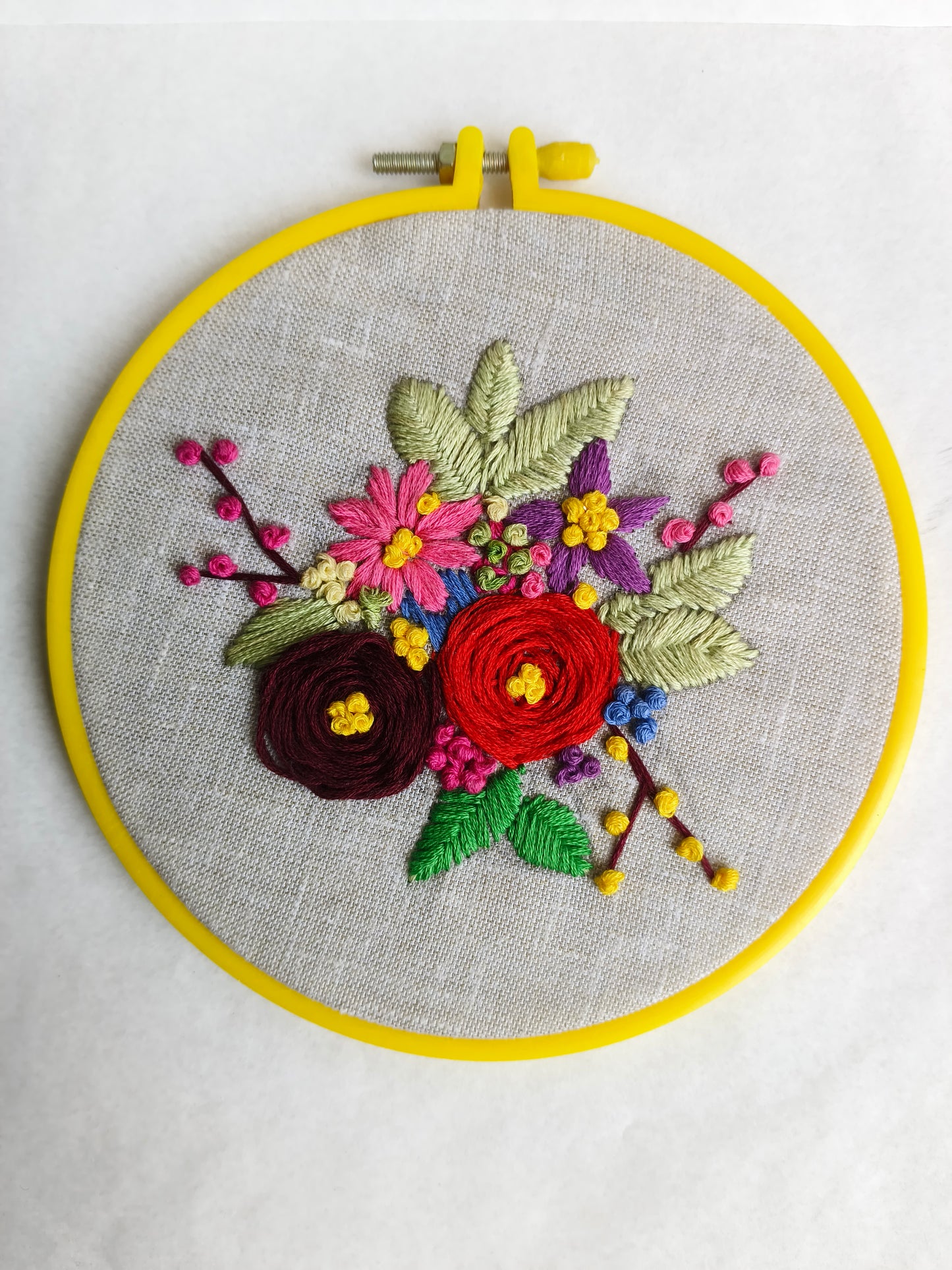 Custom Hand Embroidery Flower Hoop