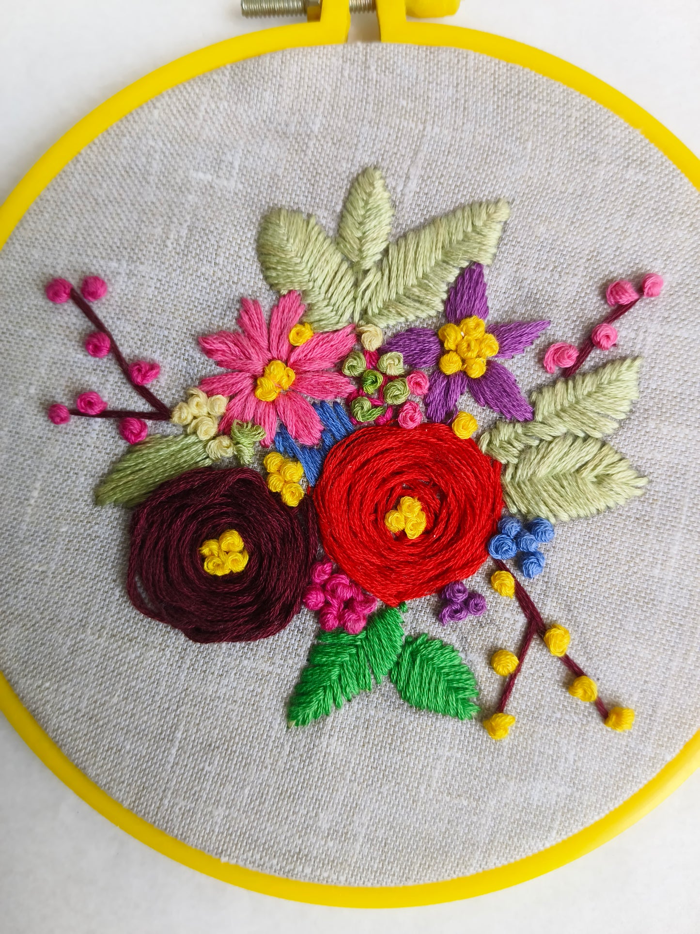 Custom Hand Embroidery Flower Hoop