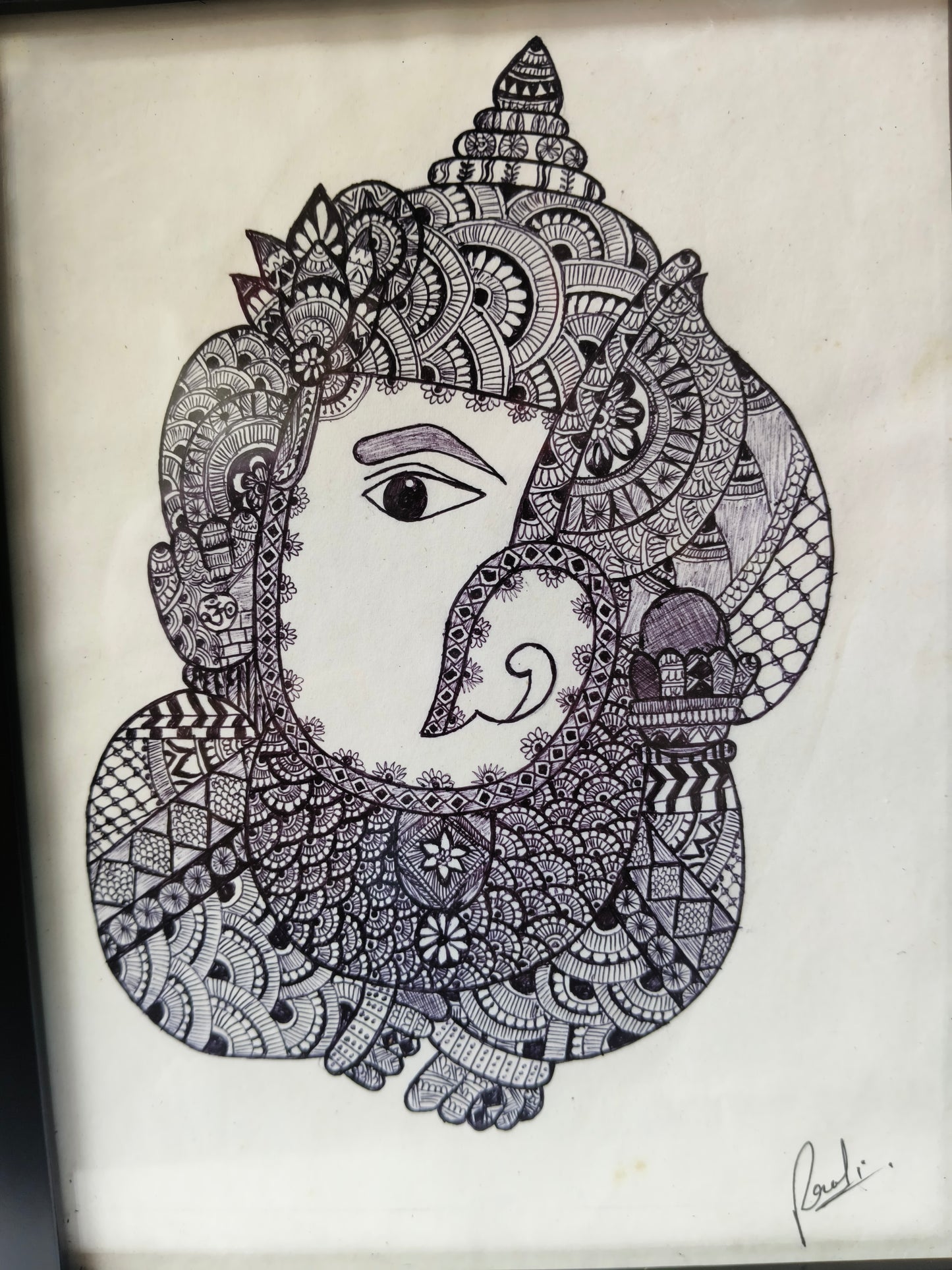 Handmade Ganesha Mandala Painting