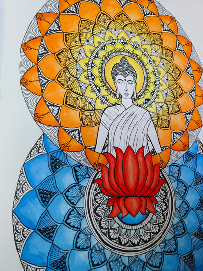 Handmade Serene Buddha Mandala