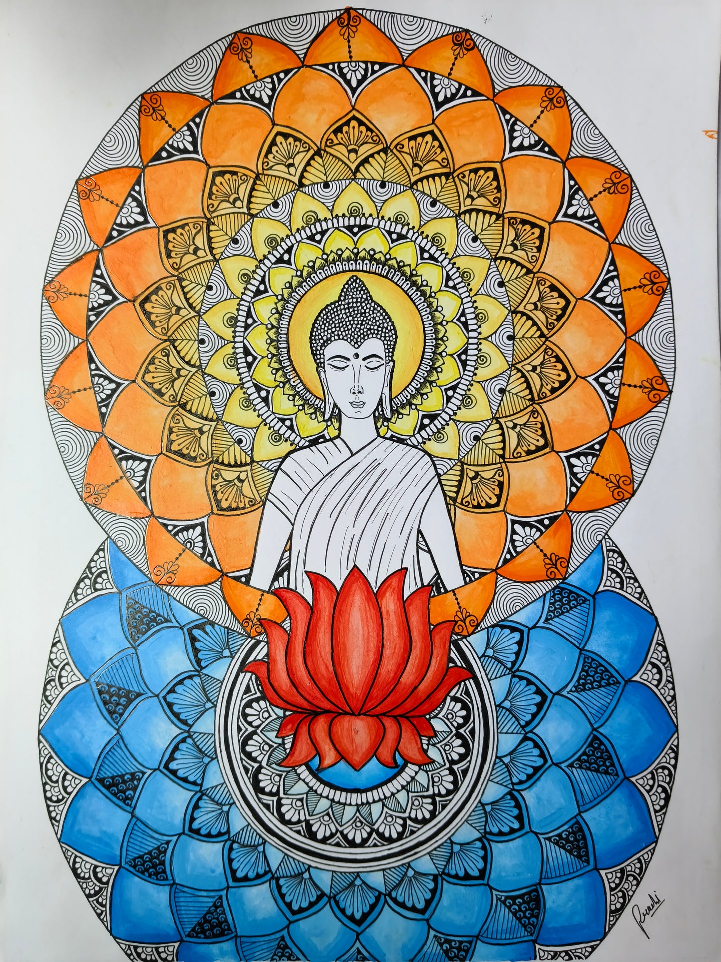 Handmade Serene Buddha Mandala