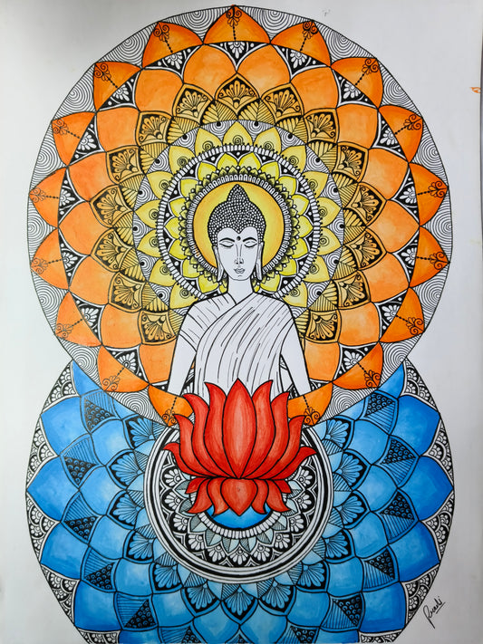 Handmade Serene Buddha Mandala