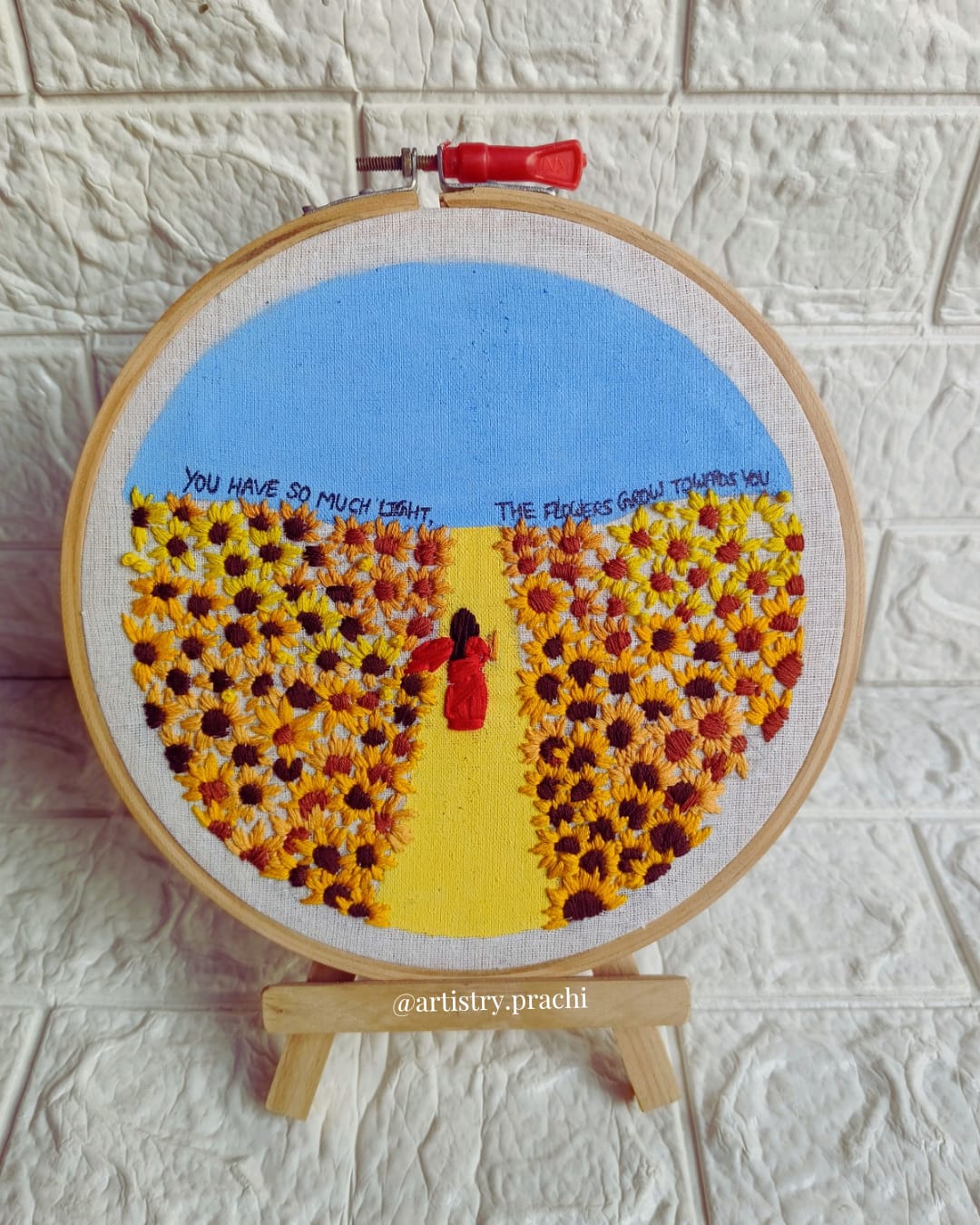 floral embroidery wall art