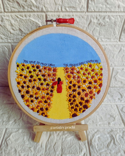 floral embroidery wall art