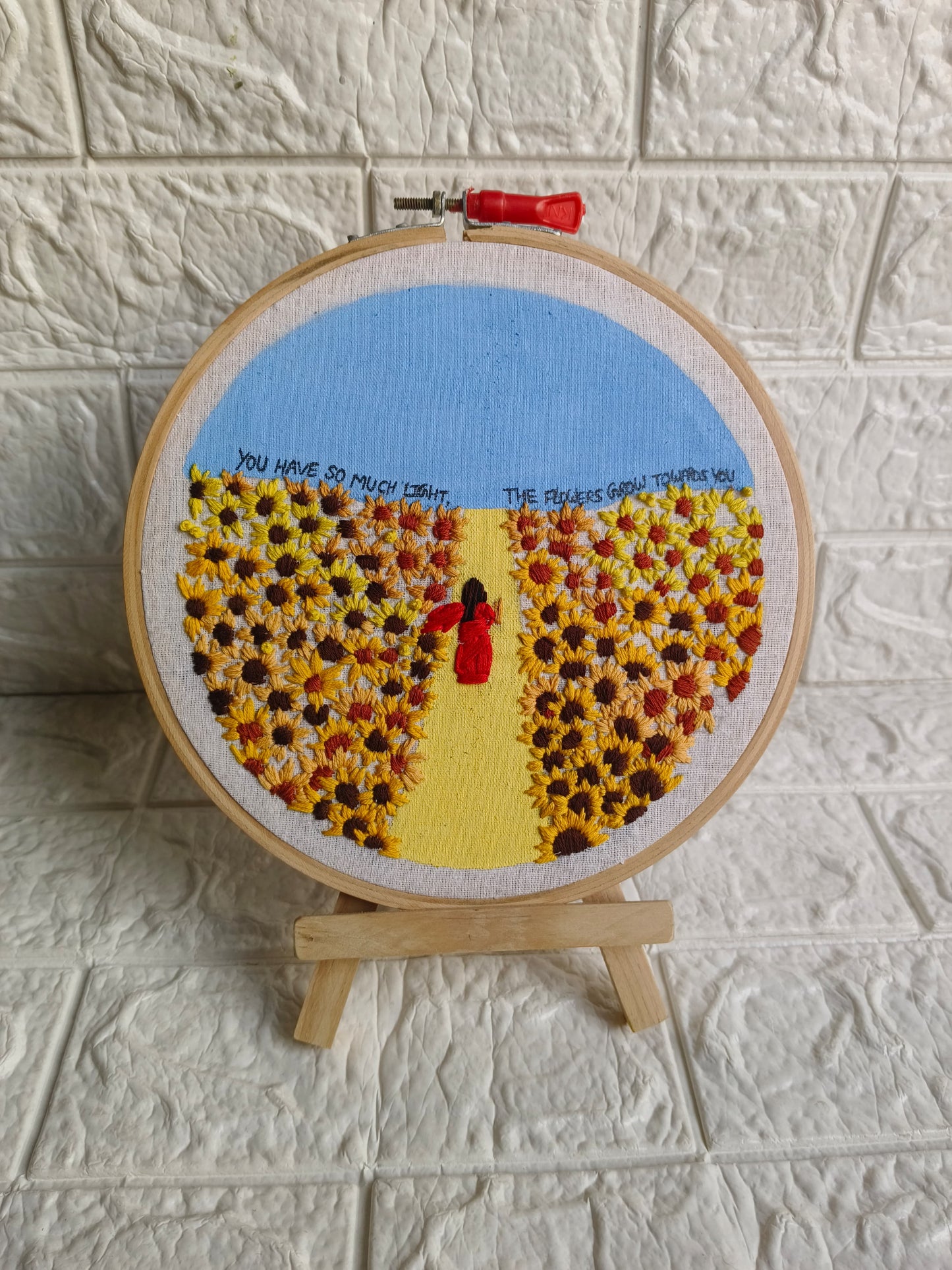 sunflower embroidery hoop