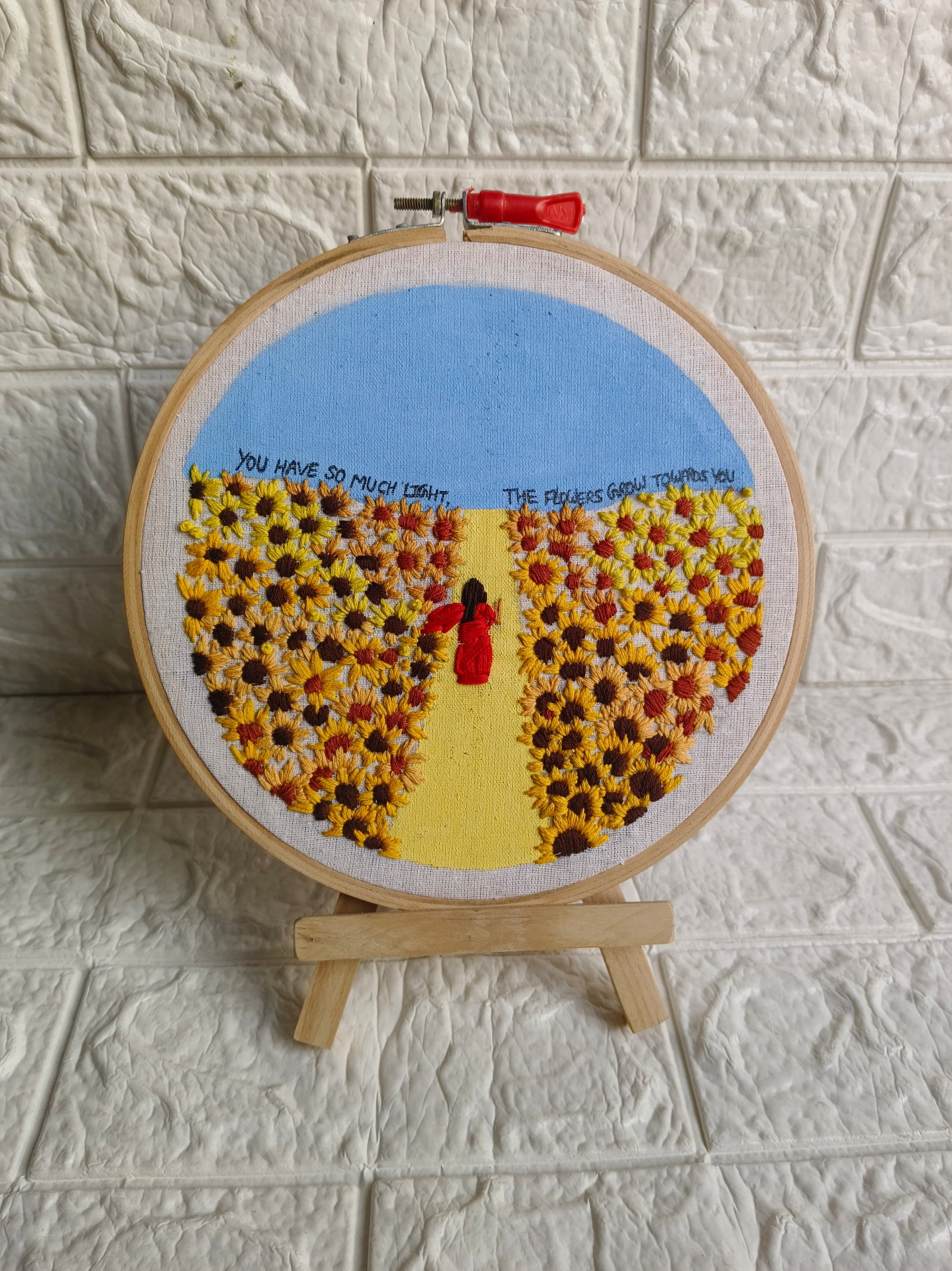 sunflower embroidery hoop