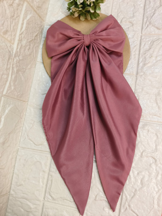 Rose Whispers Satin Bow Hair Clip