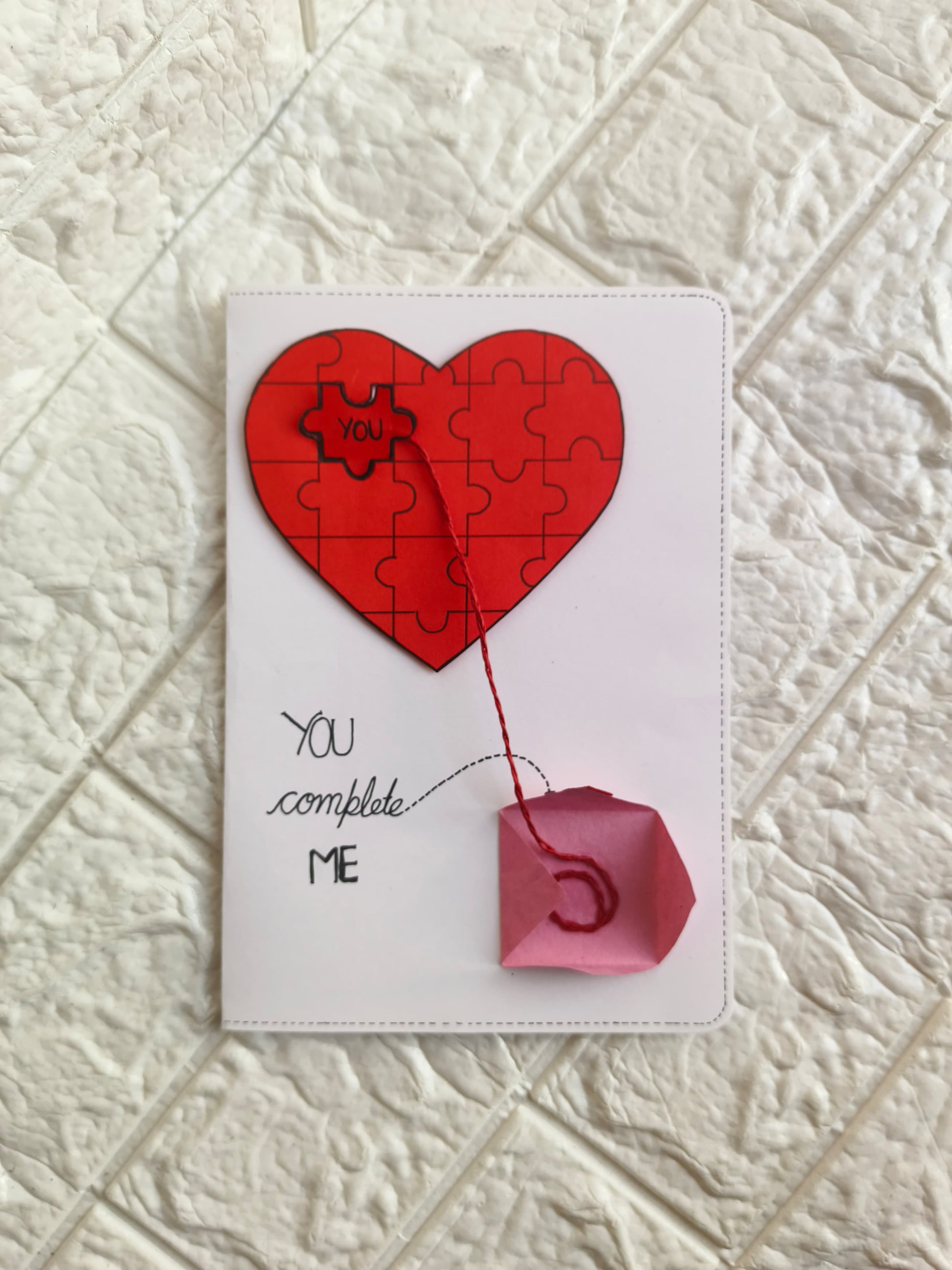 Puzzle heart card