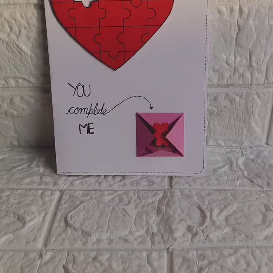 Puzzle heart card