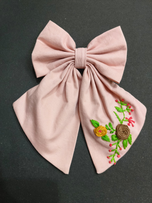 rustic flower hair bow